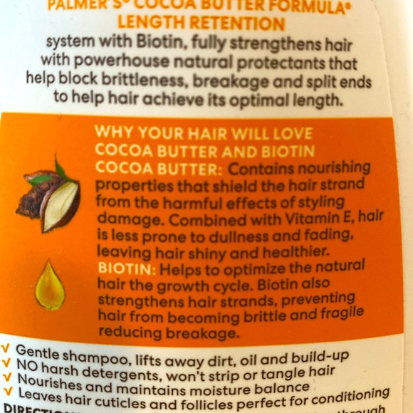 Palmers Cocoa Butter Formula Retention 13.5oz Shampoo&Conditioner Silicone Free - Picture 5 of 5